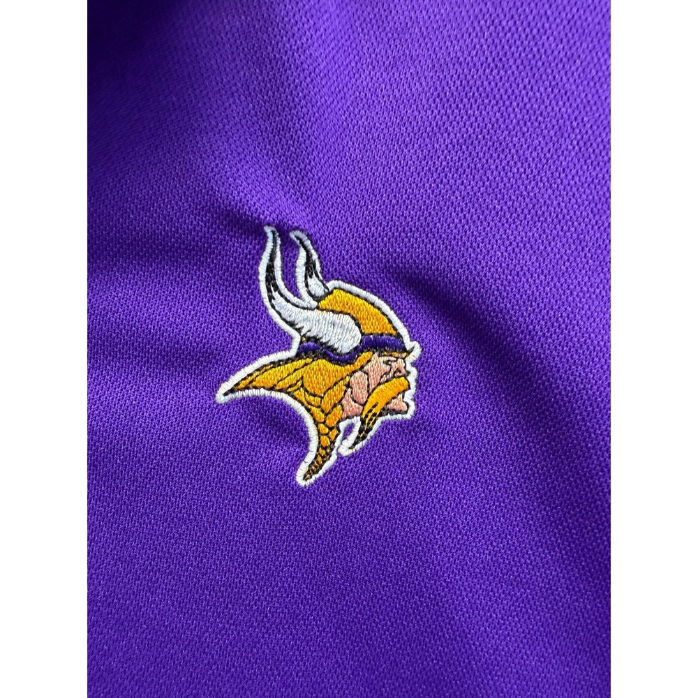 NFL Mens Minnesota Vikings Collared Purple Short Sleeve Activewear Shirt - Picture 8 of 9